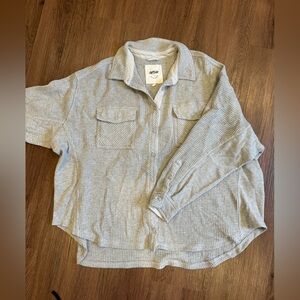 Aerie Button Up Waffle Shirt